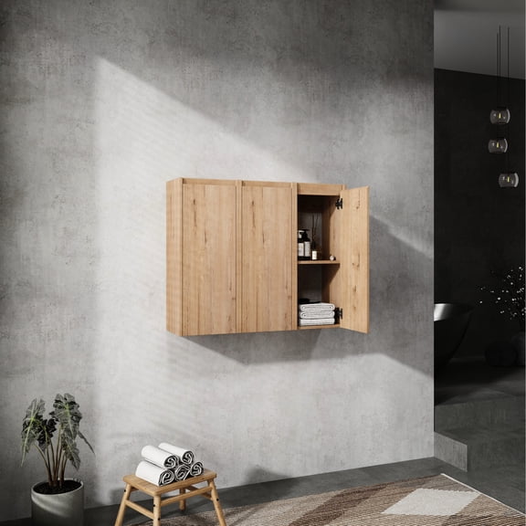 9.81" Wide Plywood Side Cabinet | Wall-Hung Design for Compact Bathrooms | Experience Easy Retrieval of Essentials