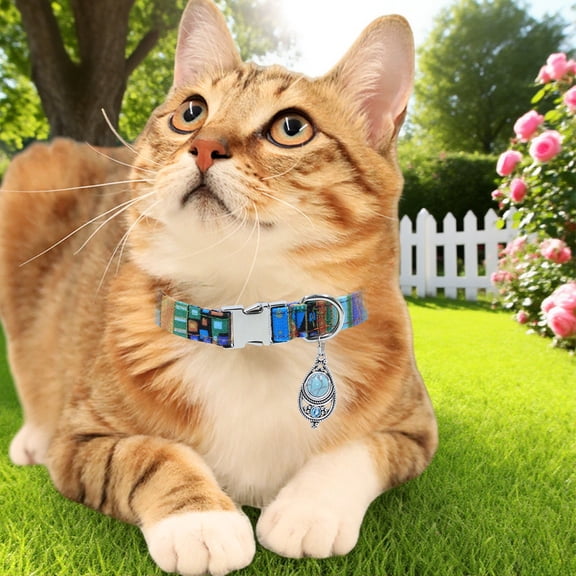 9.84-15.74 Inch Adjustable Waterproof Dog Collar for Large Medium Small Dogs with Quick Release Buckle (Blue)