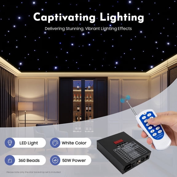 9.8419.69FT LED Starry Sky Backdrop, Remote Control Stage Star Light Curtain, DMX & Sound Activated Galaxy Background for Wedding, Birthday, Party, Club, Photo Booth