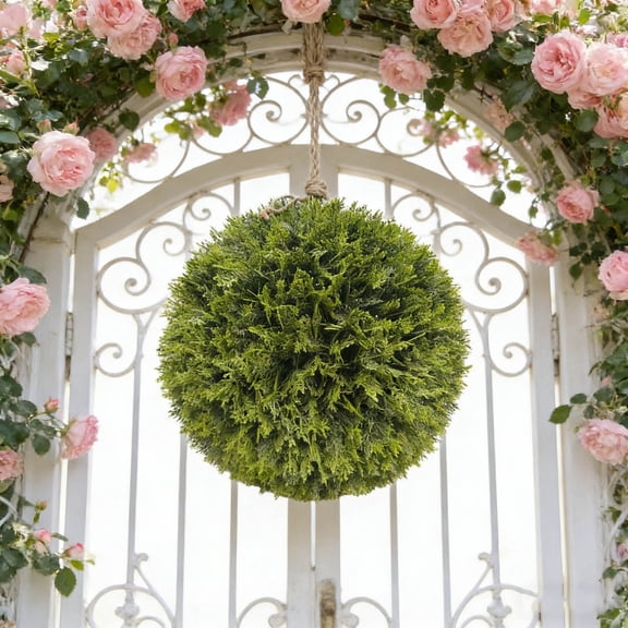 9.84" Artificial Evergreen Cyprus Ball,Simulation Grass Milan Grass Decoration Topiary Pines Needle Grass Artificial Evergreens Cyprus Ball