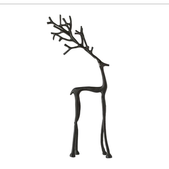 9.84" Elegant Black Christmas Reindeer Deer Set, Perfect Xmas Desk Ornaments & Holiday Christmas Decorations