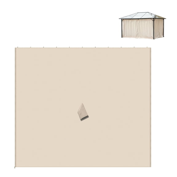 9.84' Gazebo Sidewall Set, Beige - Outdoor Privacy Curtains with Hooks & C-Rings - Sun Protection, Wind Blocking - Replacement Gazebo Panels