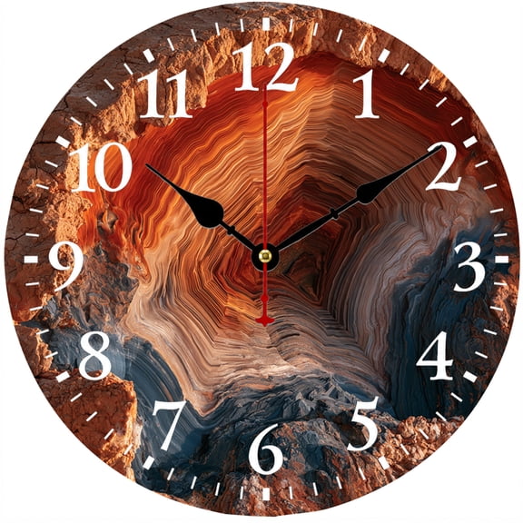 9.84 Inch Abstract Agate Geode Wall Clock, Battery Operated Analog Decorative Clock, Easy to Read for Living Room Bedroom Kitchen Office