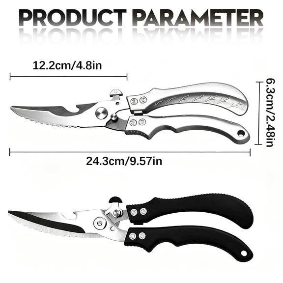 9.84 Inch Detachable Stainless Steel Poultry Shears, Heavy Duty Kitchen Scissors with Safety Lock for Meat and Bone Cutting