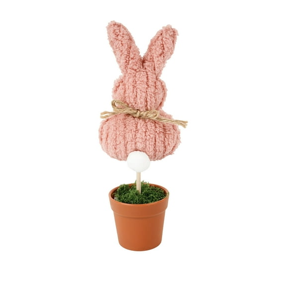 9.84 Inch Easter Bunny Plush Soft Flower Pot Planter Decoration Bunny Table Decoration, Spring Holiday Party Centerpiece Tray Ornament Festive Gift for Indoor Outdoor Use