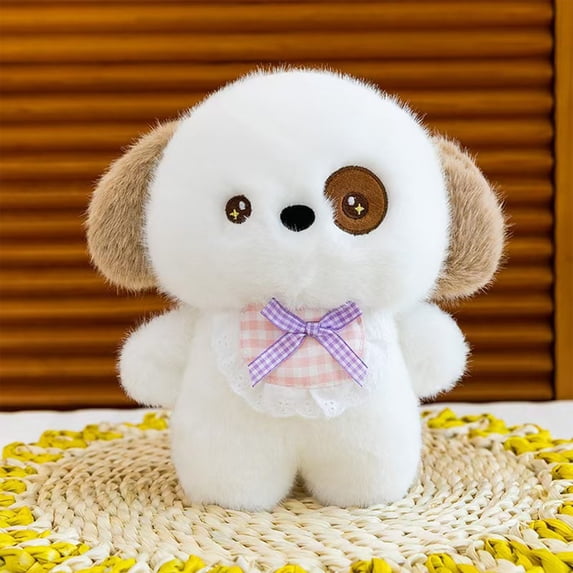 9.84-Inch White Plush Stuffed Animal - Ultra Soft Cuddle Toy for Kids, Realistic Cute Doll for Nursery Decor, Birthday & Christmas Gift for Boys & Girls White