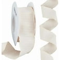 thumbnail image 1 of 9.84 Yards 1.57 Inch Champagne Double Ruffle Edge Ribbon Wrinkled Trim Chiffon Silk Wave Linen Ruffled Fabric Trimming with Spool DIY Making, 1 of 9