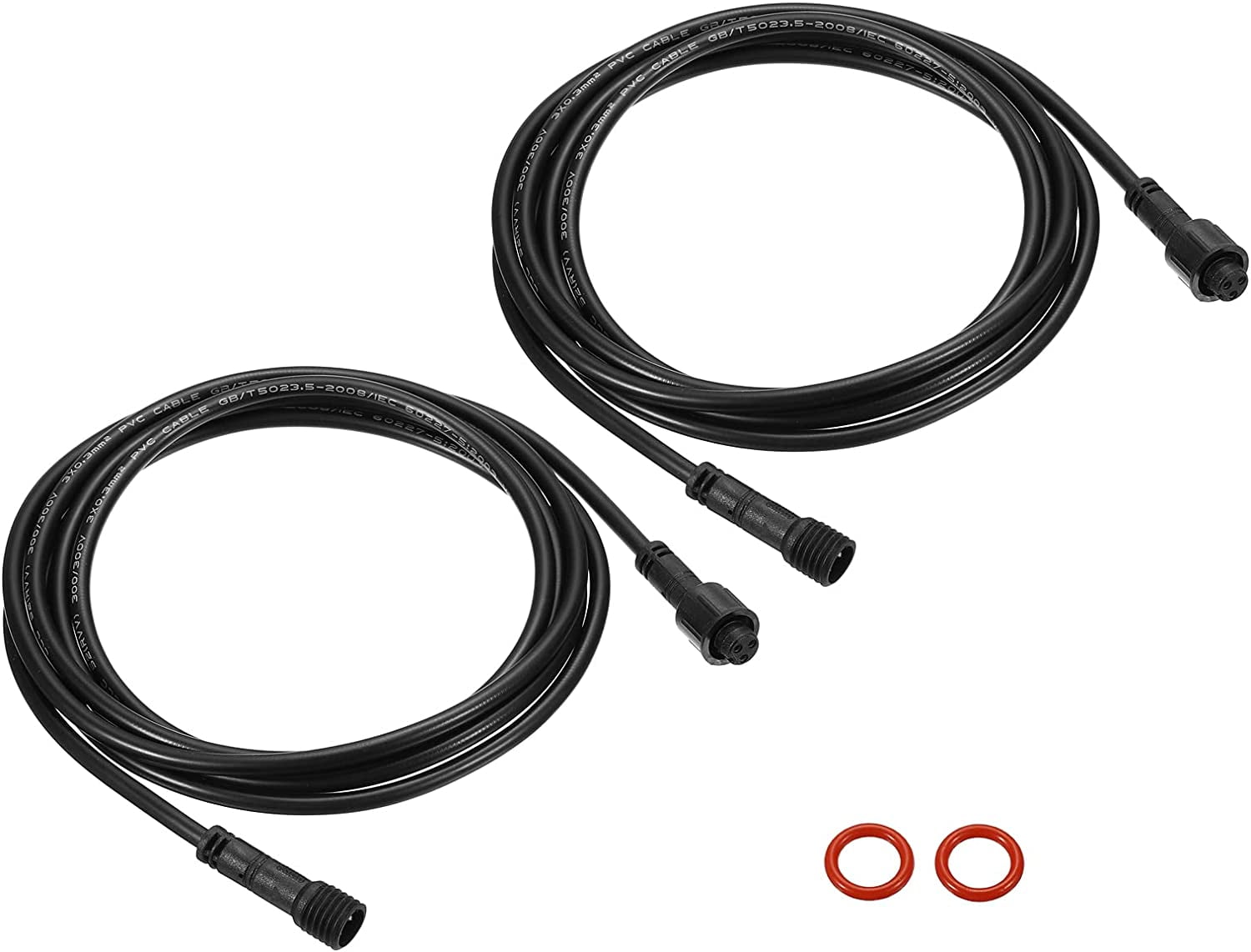 9.84Ft 3 Pin Extension Cable Wire, 2Pcs 22 AWG Small Size Waterproof IP67 Connector with Male