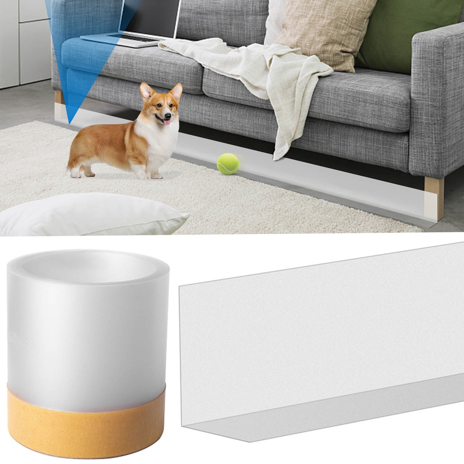 9.84Ft Toy Blocker for Under Couch,Under Bed Blocker for Pets