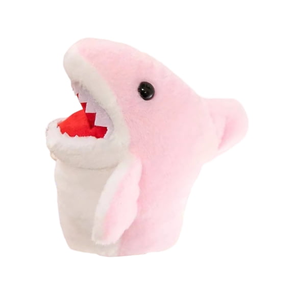 9.84Inch Interactive Hand Puppet Realistic Plush Stuffed Animals, Funny Cute Shark Hand Puppet Push Doll for Birthday Christmas Valentines Easter Holiday Gifts, Easter Basket Stuffers