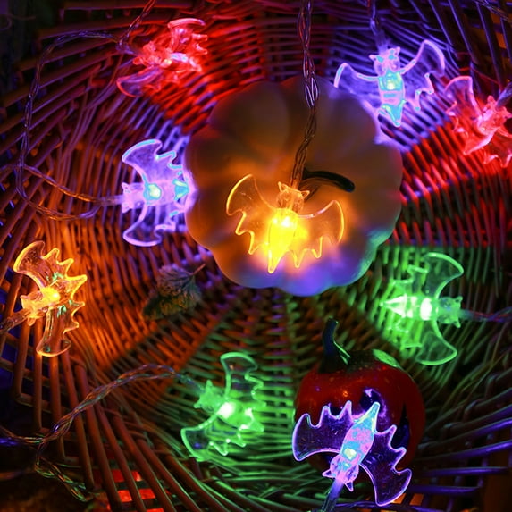9.84ft 20 LEDs Halloween Bat String Lights Battery Operated Halloween Lights Little Bat LED Holiday Lights for Halloween Outdoor Indoor Decor,Multicolor