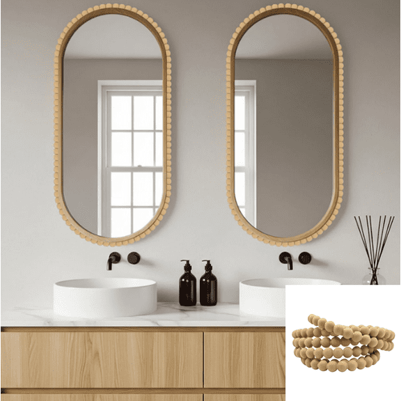 9.84ft Flexible Molding Trim Peel and Stick for Walls, Decorative Bead Pearl Wall Molding for Bathroom Mirror Frame Border Tile Backsplash A(8mm)