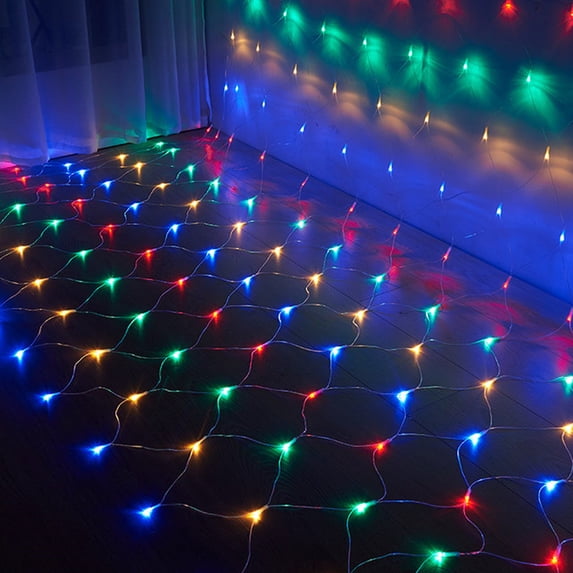9.84ft x 6.56ft 200LEDs Connectable Christmas Net Lights, 8 Modes Plug in Mesh String Lights for Christmas Trees Wedding Garden Decoration, Blue