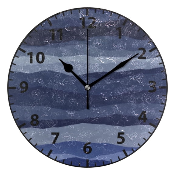 Abstract Landscape Pattern Wall Clock Modern Small Clock Gold Hands for Office, Home, Bedroom,School 9.84in