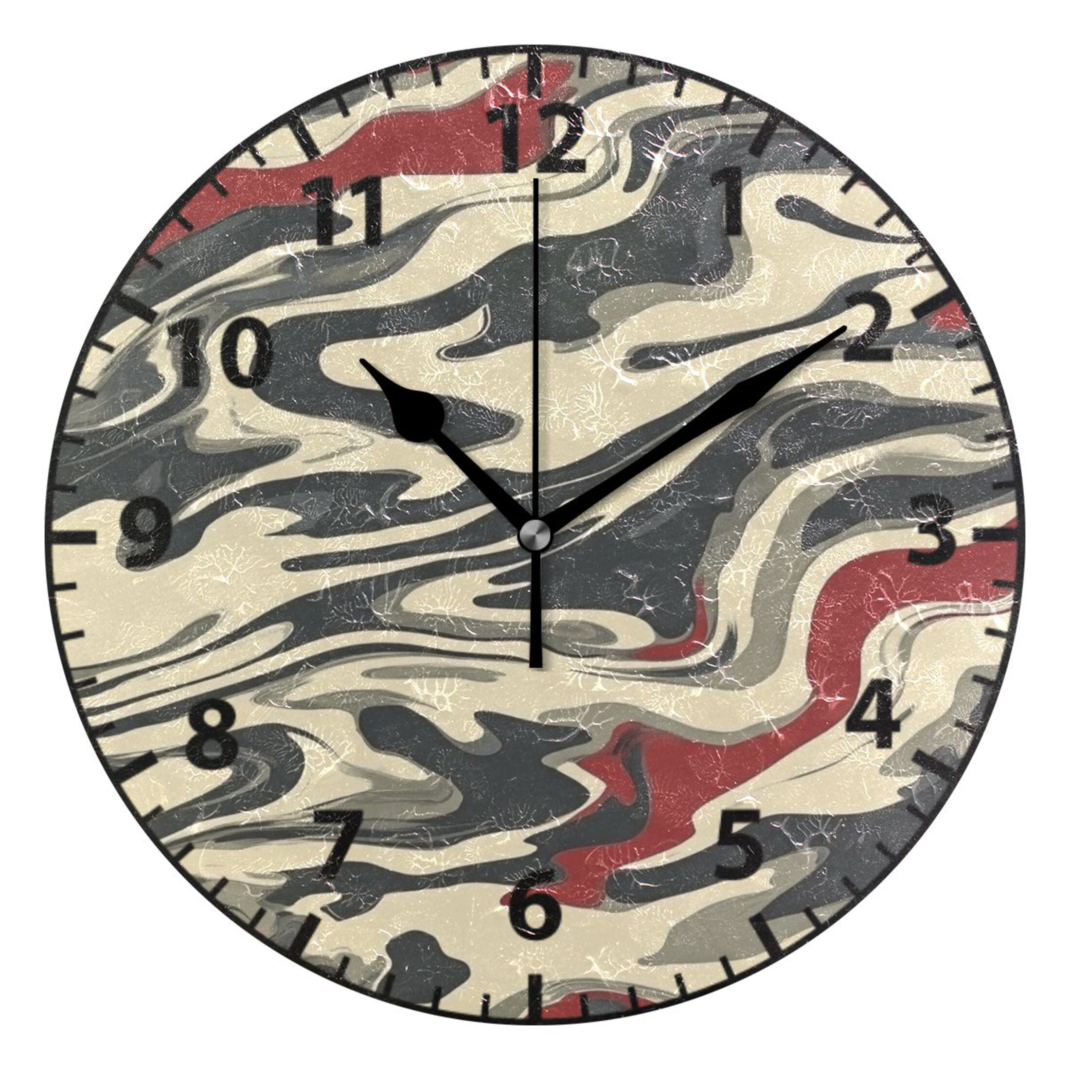 Abstract Shapes Wall Clock Modern Small Clock Black Hands for Office ...