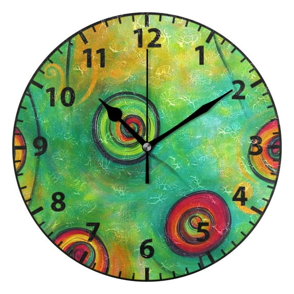 Abstract Swirl Pattern Wall Clock Modern Small Clock Black Hands for Office, Home, Bedroom,School 9.84in