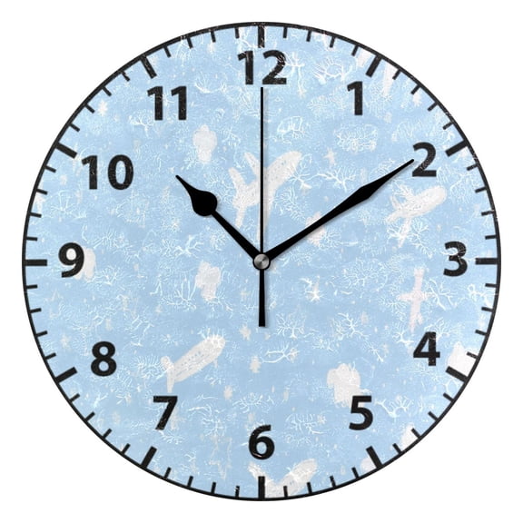 9.84in Airplane Pattern Design PVC Canvas Wall and Table Clock with Canvas Texture, Black or Gold Hands