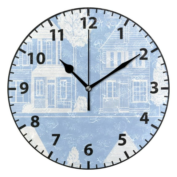 Charming House Outline Wall Clock Modern Small Clock Gold Hands for Office, Home, Bedroom,School 9.84in