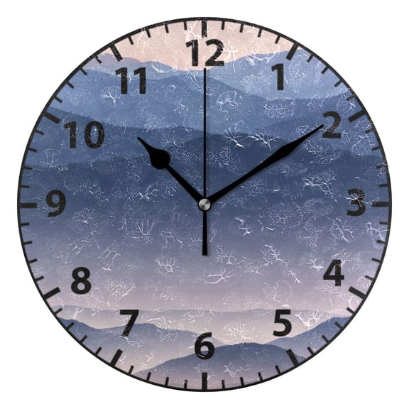 9.84in Dusk Landscape PVC Canvas Wall and Table Clock with Canvas Texture, Black or Gold Hands