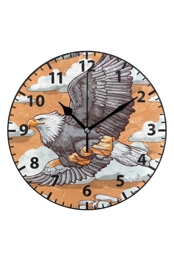 Eagle Wall Clock Modern Small Clock Black Hands for Office, Home, Bedroom,School 9.84in