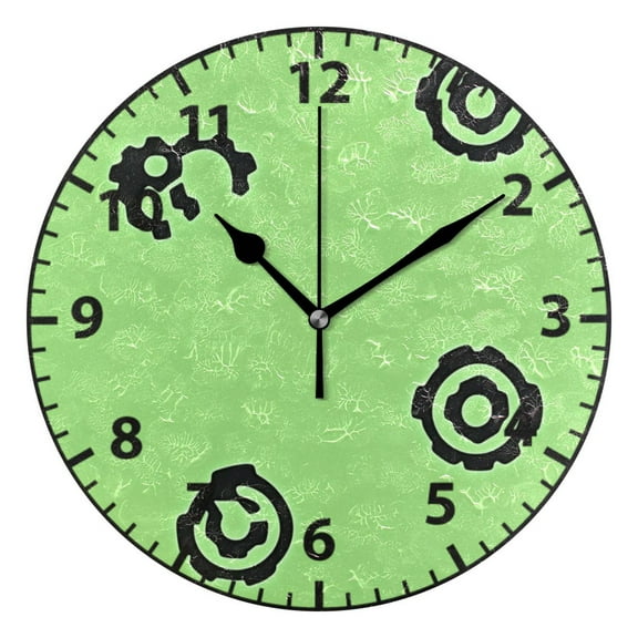 Gear Icons Design Wall Clock Modern Small Clock Gold Hands for Office, Home, Bedroom,School 9.84in