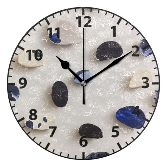 9.84in Gemstone PVC Canvas Wall and Table Clock with Canvas Texture, Black or Gold Hands
