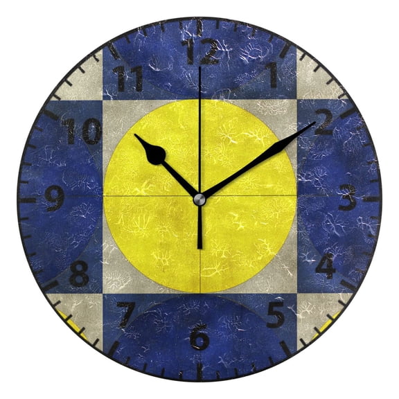 Geometric Pattern with Circles Wall Clock Modern Small Clock Black Hands for Office, Home, Bedroom,School 9.84in