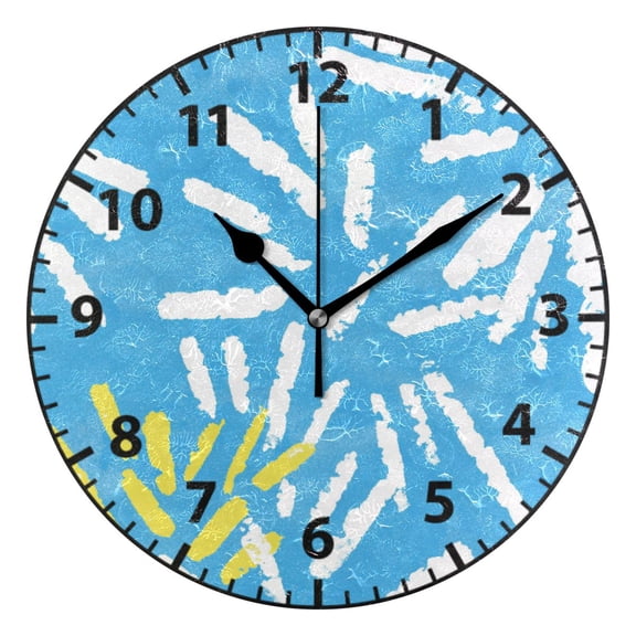 9.84in Hand Drawn Simple Lines PVC Canvas Wall and Table Clock with Canvas Texture, Black or Gold Hands