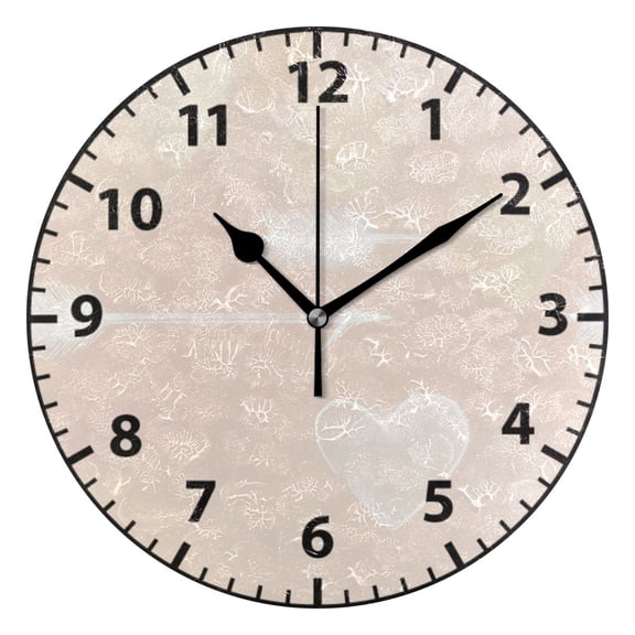 Hearts and Arrows Pattern Design Wall Clock Modern Small Clock Gold Hands for Office, Home, Bedroom,School 9.84in