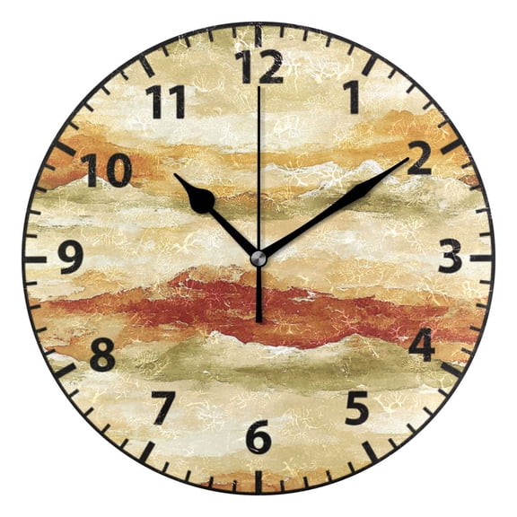 9.84in Hills PVC Canvas Wall and Table Clock with Canvas Texture, Black or Gold Hands