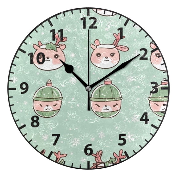 Interesting Deer Cup Wall Clock Modern Small Clock Black Hands for Office, Home, Bedroom,School 9.84in