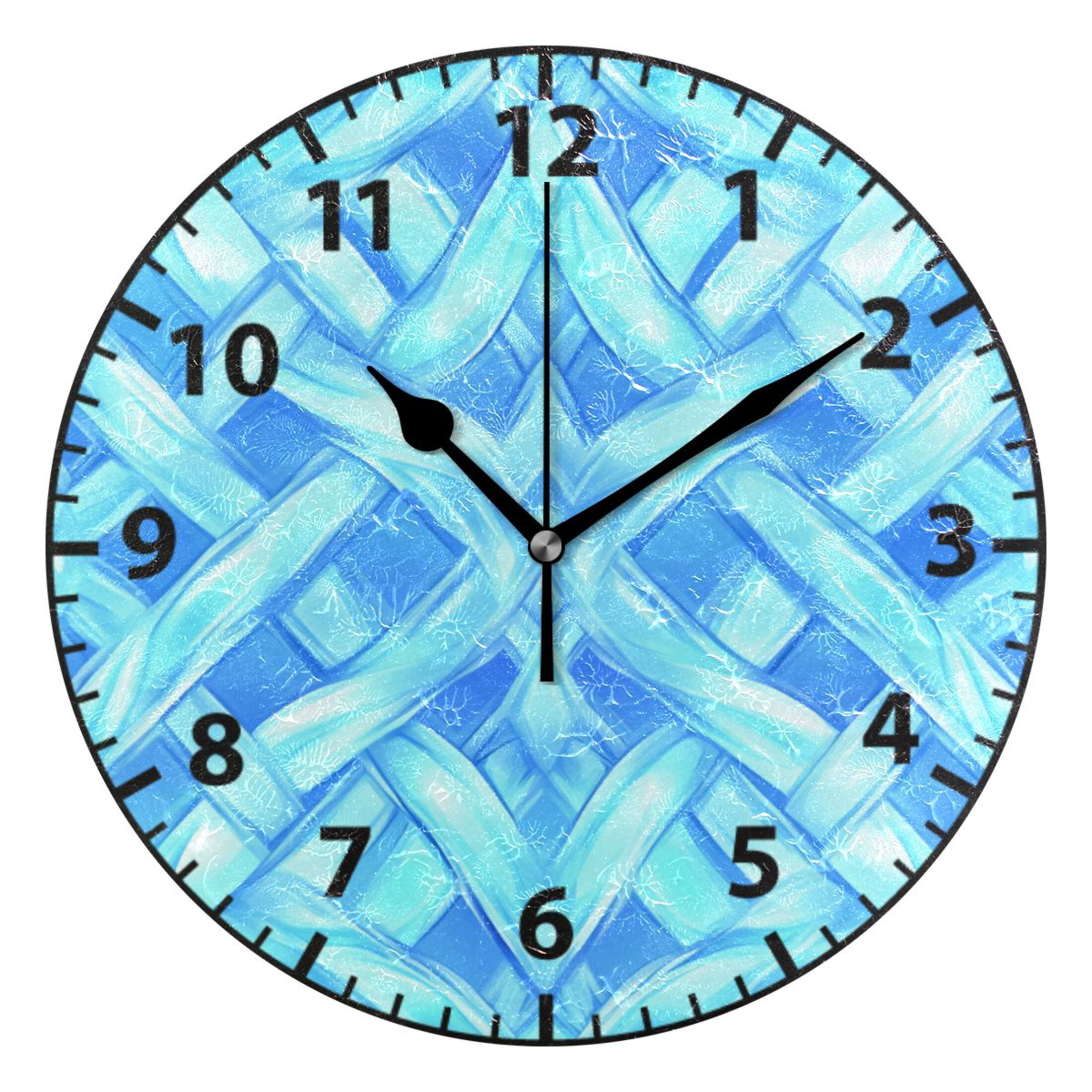 Intersecting Clock Intersecting Grids Bright Colors Wall Clock Modern Small Clock Black ...