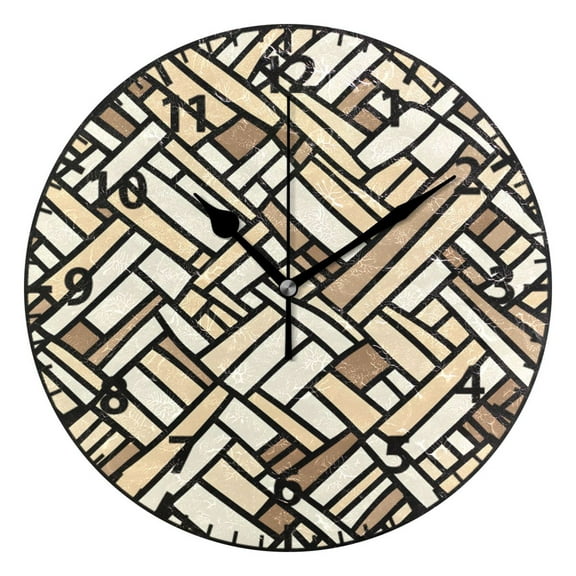 9.84in Irregular Texture PVC Canvas Wall and Table Clock with Canvas Texture, Black or Gold Hands