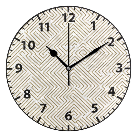 Minimalist Line Design Wall Clock Modern Small Clock Gold Hands for Office, Home, Bedroom,School 9.84in