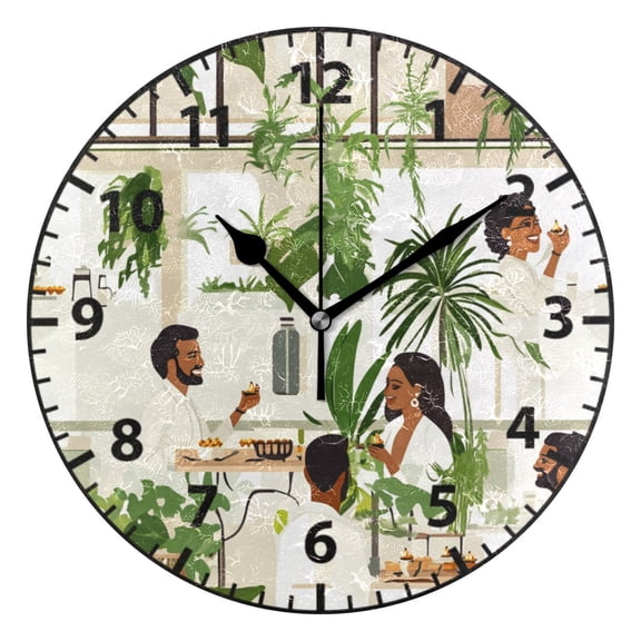 9.84in Modern Minimalist Design PVC Canvas Wall and Table Clock with Canvas Texture, Black or Gold Hands