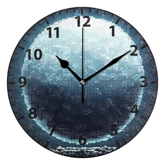 9.84in Moon Night PVC Canvas Wall and Table Clock with Canvas Texture, Black or Gold Hands