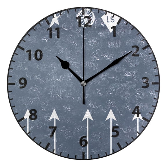 Nautical Symbols and Arrows Wall Clock Modern Small Clock Gold Hands for Office, Home, Bedroom,School 9.84in