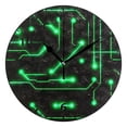 thumbnail image 1 of 9.84in Neon Circuit Design PVC Canvas Wall and Table Clock with Canvas Texture, Black or Gold Hands, 1 of 11