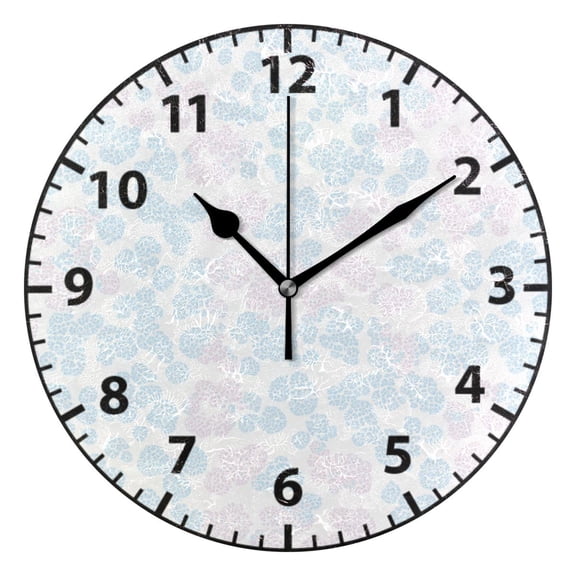 Pastel Flower Dots Wall Clock Modern Small Clock Gold Hands for Office, Home, Bedroom,School 9.84in