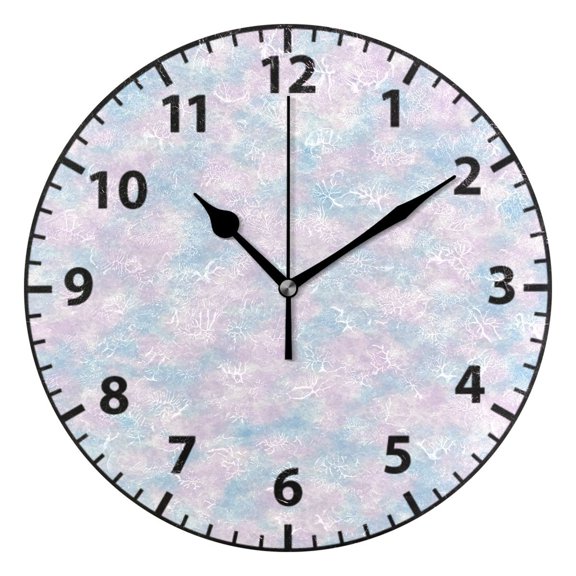 9.84in Pastel Watercolor Texture PVC Canvas Wall and Table Clock with Canvas Texture, Black or Gold Hands