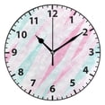 thumbnail image 1 of Pink Art Pattern Wall Clock Modern Small Clock Black Hands for Office, Home, Bedroom,School 9.84in, 1 of 11