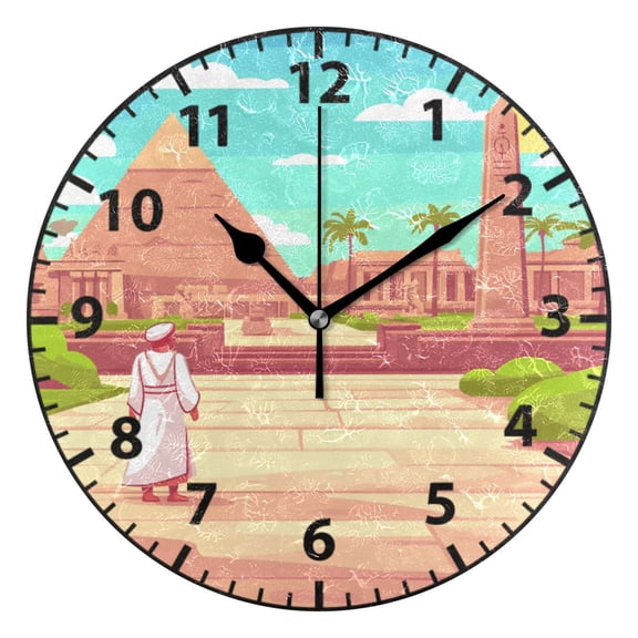 Pyramid Wall Clock Modern Small Clock Gold Hands for Office, Home, Bedroom,School 9.84in