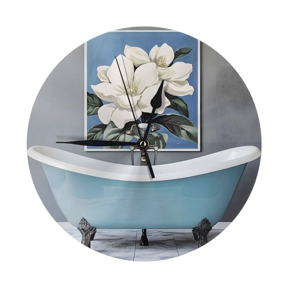 9.84in Round Wall Clock Frameless No Glass Silent Non-Ticking Pvc Board ...