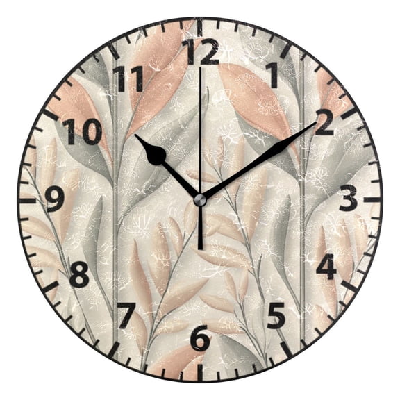 9.84in Sketched Grass PVC Canvas Wall and Table Clock with Canvas Texture, Black or Gold Hands