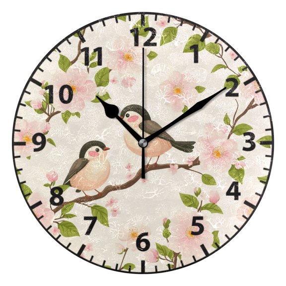 Spring Wall Clock Modern Small Clock Black Hands for Office, Home, Bedroom,School 9.84in