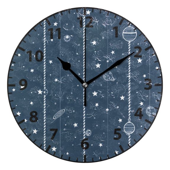 9.84in Stellar Patterns on Strings PVC Canvas Wall and Table Clock with Canvas Texture, Black or Gold Hands