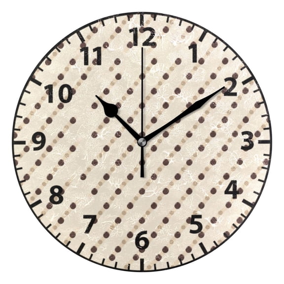 Stylish Dots Pattern Wall Clock Modern Small Clock Gold Hands for Office, Home, Bedroom,School 9.84in