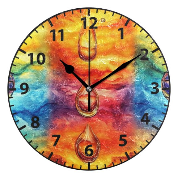 Water Droplets Pattern Wall Clock Modern Small Clock Black Hands for Office, Home, Bedroom,School 9.84in