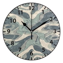 Pastel Tulip Pattern Wall Clock Modern Small Clock Black Hands for ...