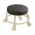 thumbnail image 1 of 9.84x9.84x8.66in 360° Swivel Rolling Stool - Black Plastic Mobile Seat with Ergonomic Cushion for Home Workshop (Black), 1 of 6